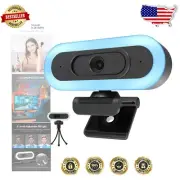 Pro Webcam for Streaming: 2K 50FPS with Tripod & 2 Noise-Canceling Mics