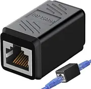 1/2 Rj45 Connectors - Rj45 Coupler Ethernet Extender, Time Saving Cable Extender | Black Female to Female Connector in linee Coupler, Ethernet Cable Extender Adapter for Cat7, Cat6, Cat5e, Cat5
