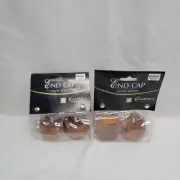 2 PAIR-Cambria Classic Solid Wood End Cap Pair Medium Brown