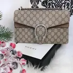 二手正品 GUCCI DIONYSUS SHOULDER BAGS 米色 駝色 酒神包 肩背包 400249