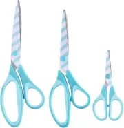 Craft Scissors Set of 3 Pack, Fun Fashion Rainbow Printed All Purpose Scissors,