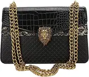 [Gimue] Shoulder Bag for Women Satchel Handbags Leopard Pattern Splicing Crossbody Purse PU Leather