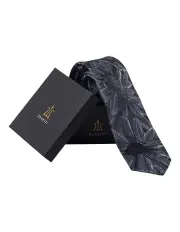 [Ferrari Formalwear] Tie & Hank Box Set in Black Pattern