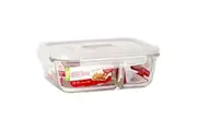 Locknlock 950ml Heat Resistant Glass Rectangle Food Container Lunchbox w Divider