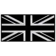 LARGE BLACK UK FLAG PATCH embroidered iron-on UNION JACK GREAT BRITAIN ENGLAND