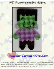 Halloween Frankenstein Boy Magnet-Plastic Canvas Pattern or Kit