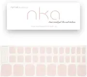 Semi Cured Gel Toe Nail Strip - Gel Toe Nail Sticker - Gel Nail Wrap Pedicure - UV LED Lamp Curing Nail Polish Strip - 32 Strips - Pink Mist