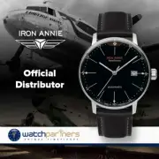Iron Annie Bauhaus Watch Swiss Auto mvt. Clear back 40mm Case Black Dial 5050-2