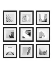 [Studio Nova] Premium Black 9 Piece Square Gallery Photo Wall Frame Set