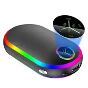 Hand Warmers Electric Rechargeable 10000mAh Power Bank Winter Pocket Heater Double Sided Heating Portable Black Warmth