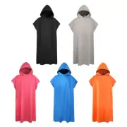 Microfiber Surf Poncho Changing Towel Robe, Beach Towel with Hood Quick Dry Pool