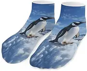 [QMNVBDS] Snow Mountain Penguin Socks Ankle Length Socks Casual Short Socks for Women Men Low Cut Sports Socks Running Socks No Show Socks Ankle Socks Athletic Socks Workout Socks, Style, One Size
