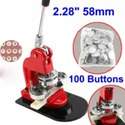 58mm 2.28" Button Maker Machine Badge Punch Press 100 Parts Circle Cutter Tool
