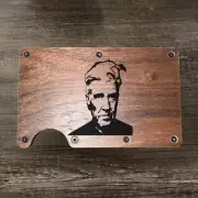 Wood Wallet Minimalist Laser Engraved with David Lynch