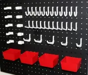 2PK Metal Pegboard Tools/Accessories Organizer Wall Mount Panel 24" x 24" Black