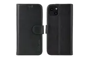 For iPhone 13 mini Case iCoverLover Black Genuine Cow Leather Wallet Folio Cover
