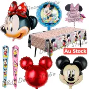Minnie Mickey Mouse Large Shaped Pink Foil Balloon Cake Toppers Tableware Decor