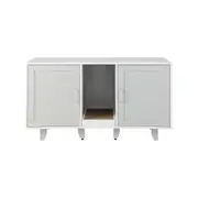 Costway Wood TV Entertainment Units Living Room w/Scratching Pad