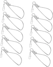 BESPORTBLE 10pcs Stainless Steel Fish Buckle Fishing Saltwater Tackle Snap Swivels Fishing Clips Tools Portable Accessories