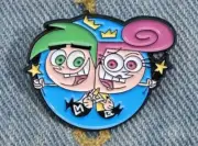 COSMO & WANDA - Fairly OddParents - pin cute enamel lapel brooch - FREE SHIP