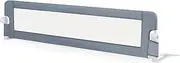 BABY JOY Foldable Bed Rail for Toddlers, 180 x 42 cm Swing Down Baby Bed Guard Rail w/Adjustable Safety Strap, Universal Kids Bedrail Guard for Twin, Double, Full, Queen & King Size Mattress, Grey