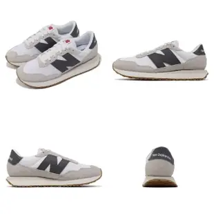 【NEW BALANCE】休閒鞋 237 男鞋 女鞋 白 灰 拼接 復古 運動鞋 NB 紐巴倫(MS237CT-D)