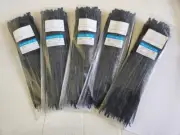 Heavy Duty 500 Pieces 12" Black Nylon Cable Wire Straps Zip Ties Self-Locking