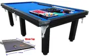 8FT Pool Table Net Pockets Billiards Snooker Table 25mm Table Top With Full Size 19mm Table Tennis Top