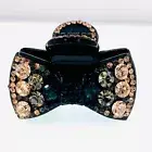 Acrylic Hair Claw Jaw Hairpin use Swarovski Crystal Elegant Nave Blue Brown #3