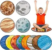 12 Pcs Kids Carpet Circle Seats for Classroom 16 Inch Space Planet Solar System Round Floor Mat Kids Floor Cushions Soft Educational Classroom Rug Non Slip for School Learning Playing Areas