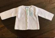 New ~ Jacadi Baby Girl Garter Stitch Cardigan Sweater Pale Pink 6m