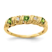 14k Yellow Gold 2.75mm Peridot AAA Diamond ring
