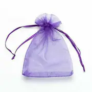 Purple Colour Organza Bags 4pcs Pack 7x9cm for Gift Jewellery Candy bag Drawstring Ribbon