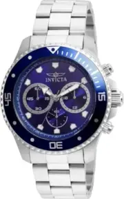 Invicta Men'S 21788 Pro Diver Analog Display Quartz Silver Watch NIB