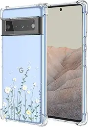 EUAGVQY for Pixel 6 Google 6 Case Floral Pattern Soft TPU Shockproof Bumper Anti-Scratch Protective Phone Cover for Google Pixel 6 (Fragrant Flower)