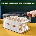 Egg Holder for Refrigerator 2-Layer 24 Egg Storage Container Auto Rolling BV .q