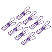 Tablecloth Clips, 32mm Carbon Steel Clamps for Fixing Table Cloth, Purple 16 Pcs