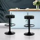 2 PCS Swivel Bar Stool Kitchen Chairs PU Leather Padded Seat Gas Lift Steel Base