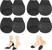 [YUXIANLB] 4 Pairs Ball of Foot Cushion Socks, Women's Toe Cover with Padding, Toe Topper Socks, No Show Liner Socks