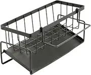 HuanShiJingXuan Stainless Steel Sink Organizer, Auto-Drain Kitchen Sink Caddy, Countertop Mount, Dishware, Black