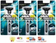 Gillette Mach3 RAZOR Handle+Refill Cartridge Shaver Use w Turbo M3 power Blades