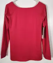 Danskin Dance Women's Size Medium (8-10) Raspberry Twist Mesh Back Shirt Top LS