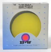 NEW IN BOX B+W 72E 72mm #022 Filter - Medium Yellow #8 contrast filter NOS