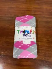 Trimfit Kids Tights Pink and Gray Argyle Patterned Tights Size 4-6