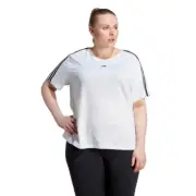 Adidas TR-ES 3S T PS Womens White Black Regular Fit Running T-Shirt Size 4X