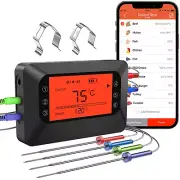 Digital Meat Thermometer Wireless with 4 Colored Probes Bluetooth Large Display