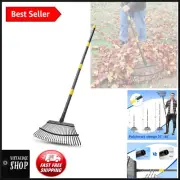Ergonomic Stainless Steel Leaf Rake with Non-Slip Handle – Lightweight & Durable