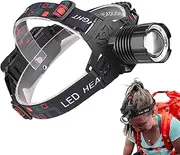 Headband Headlights - 30W Camping Headlamp - USB Rechargeable Hard Hat Light, Adjustable Outdoor Headlamp with 3 Modes Waterproof for Outdoor Night Fishing