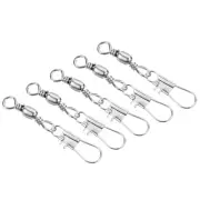 Fishing Barrel Swivel with Interlock Snap, 50Pcs 22lb Carbon Steel, Silver
