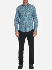 NWT Robert Graham Field of Dreams Floral Long Sleeve Woven Shirt M